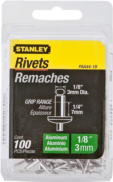 STANLEY PAA44-1B Pop Rivet, Reusable, 1-5/8 in L, Aluminum [SKU: ORG5445929]