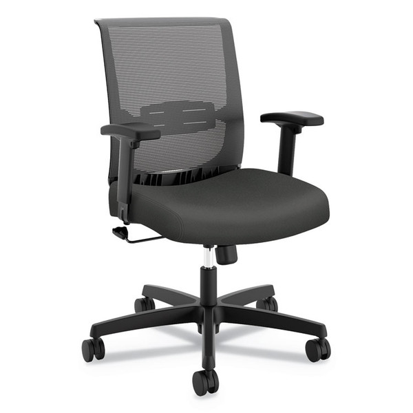 Convergence Mid-Back Task Chair, Swivel-Tilt, Supports Up to 275 lb, 16.5" to 21" Seat Height, Iron Ore Seat, Black Back/Base [SKU: HONCMZ1ACU19]