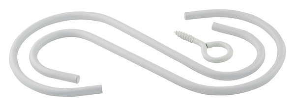 National Hardware V2665 Series N275-164 Extension Hook Kit, 6 in L, Steel, White [SKU: ORG7166614]