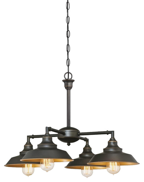 Westinghouse Iron Hill Series 6345000 Chandelier, 120 V, 1-Tier, 4-Lamp, Incandescent, LED Lamp, Metal Fixture [SKU: ORG3048345]