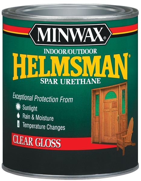 Minwax Helmsman 63200444 Spar Urethane Paint, High-Gloss, Clear, Liquid, 1 qt, Can [SKU: ORG8556599]