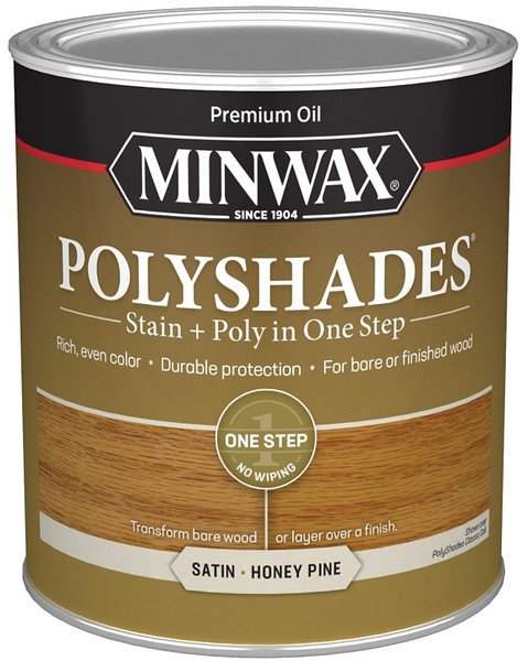 Minwax PolyShades 61310444 Wood Stain and Polyurethane, Satin, Honey Pine, Liquid, 1 qt, Can [SKU: ORG8969966]