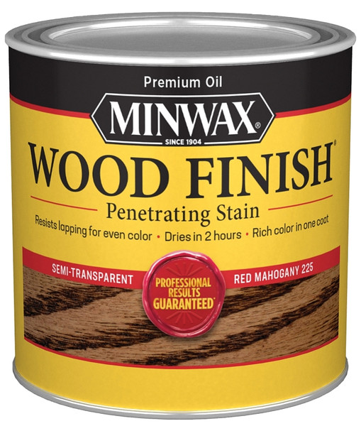 Minwax Wood Finish 222504444 Wood Stain, Red Mahogany, Liquid, 0.5 pt, Can [SKU: ORG7969462]