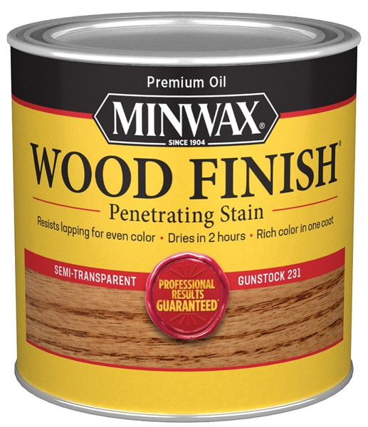 Minwax Wood Finish 223104444 Wood Stain, Gunstock, Liquid, 0.5 pt, Can [SKU: ORG8359747]