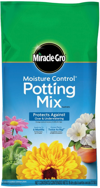 Miracle-Gro Moisture Control 75586300 Potting Mix, Solid, 16 qt Bag [SKU: ORG0679381]