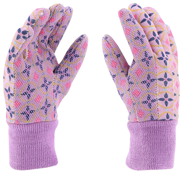 Miracle-Gro MG65757-Y Youth Garden Gloves, Knit Cuff, Cotton/Polyester/PVC, Multi-Color [SKU: ORG5916283]