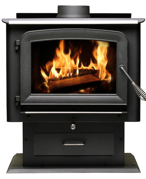 ASHLEY AW2520E-P Pedestal Stove, 27 in W, 25 in D, 30.78 in H, 112,800 Btu Heating, Steel, Metallic Black [SKU: ORG7381312]
