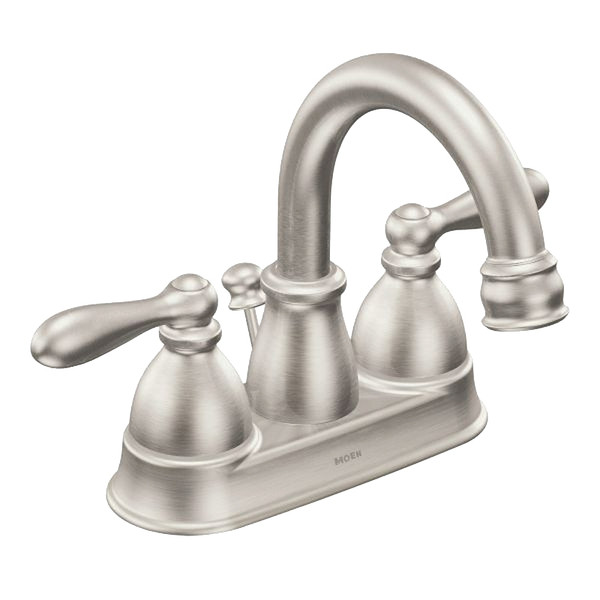 Moen WS84667SRN Bathroom Faucet, 1.2 gpm, 2-Faucet Handle, Metal, Brushed Nickel, Lever Handle, High Arc Spout [SKU: ORG7189087]