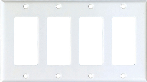 Eaton Cooper Wiring 2164W-BOX Wallplate, 4-1/2 in L, 8.19 in W, 4 -Gang, Thermoset, White, High-Gloss [SKU: ORG6088603]
