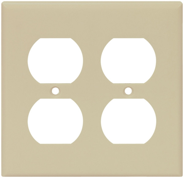 Eaton Wiring Devices 2150V-BOX Receptacle Wallplate, 4-1/2 in L, 4-9/16 in W, 2 -Gang, Thermoset, Ivory [SKU: ORG4249017]