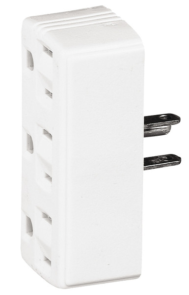 Eaton Cooper Wiring 1147W-BOX Outlet Adapter, 2 -Pole, 15 A, 125 V, 3 -Outlet, NEMA: NEMA 5-15R [SKU: ORG6744163]
