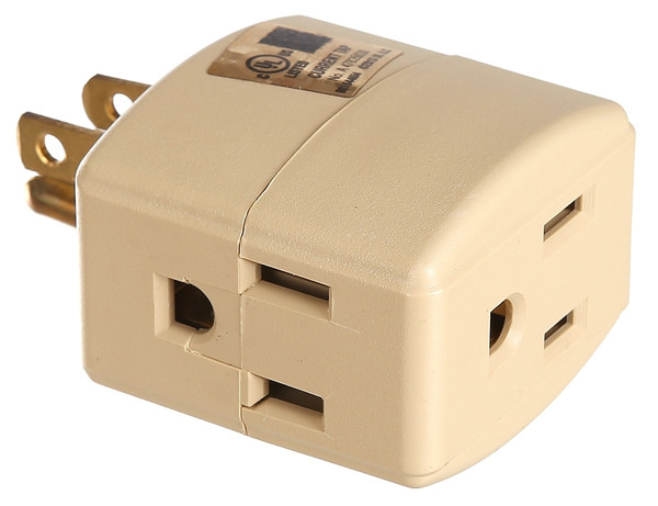 Eaton Wiring Devices 1482V-BOX Outlet Tap, 2 -Pole, 15 A, 125 V, 3 -Outlet, NEMA: NEMA 1-15R, Ivory [SKU: ORG4203766]