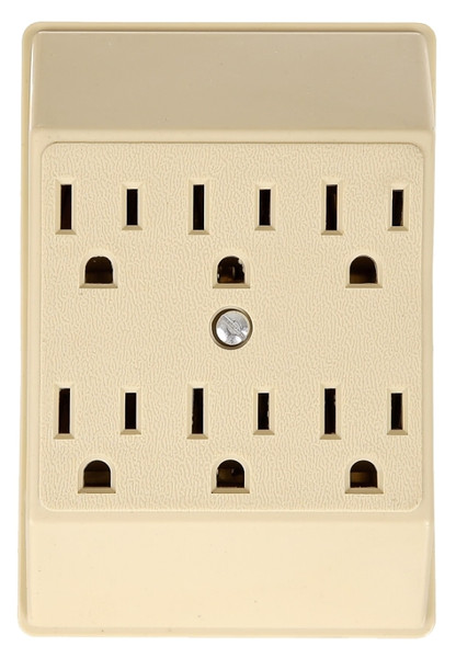 Eaton Wiring Devices C1146V Outlet Adapter, 2 -Pole, 15 A, 125 V, 6 -Outlet, NEMA: NEMA 5-15R, Ivory [SKU: ORG4969937]