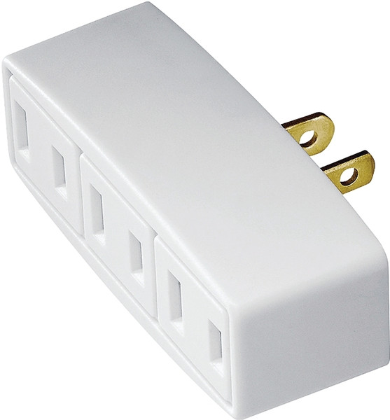 Eaton Wiring Devices 1747W-BOX Outlet Adapter, 2 -Pole, 15 A, 125 V, 3 -Outlet, NEMA: NEMA 1-15R, White [SKU: ORG6730246]