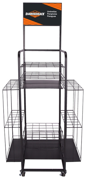 Diamondback TF01 Umbrella Rack, 54-3/4 in H, Steel, Black, Black [SKU: ORG6178347]