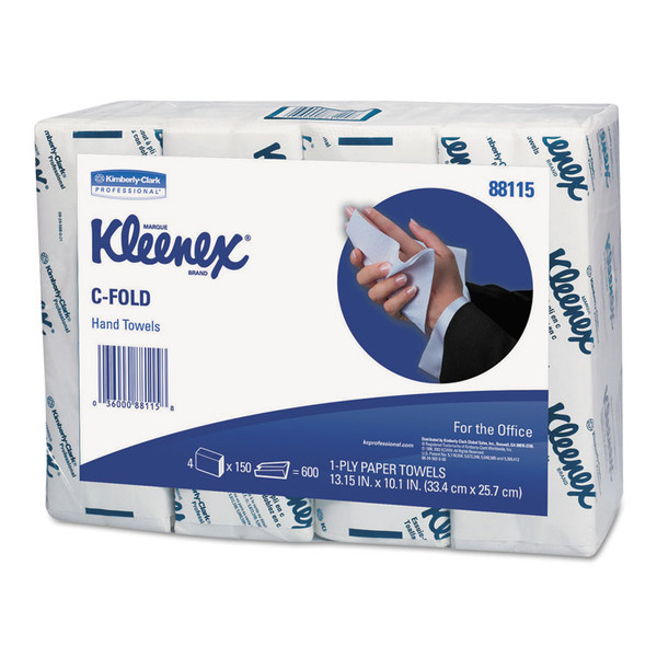 C-Fold Paper Towels for Business, Absorbency Pockets, 10.13 x 13.15, White, 150/Pack, 16/Carton [SKU: KCC88115]