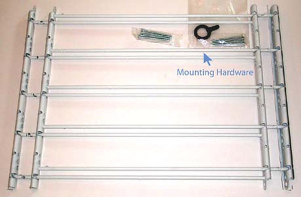 John Sterling 1130 Series 1135 Window Guard, 24 to 42 in W, 18 in H, Steel, White, 16-5/16 in Bar, 5-Bar [SKU: ORG6208995]