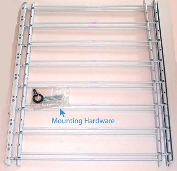 John Sterling 1130 Series 1138 Window Guard, 24 to 42 in W, 30 in H, Steel, White, 8-Bar [SKU: ORG6209381]