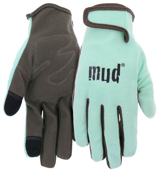mud MD51001MT-W-SM Garden Gloves, Women's, S/M, Hook and Loop Cuff, Spandex/Synthetic Leather, Mint [SKU: ORG5916028]