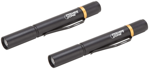 PowerZone 12245 Penlight, AAA Battery, LED Lamp, 100 Lumens, 30 m Beam Distance, 4 hrs Run Time, Black [SKU: ORG1249291]