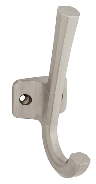 National Hardware Powell N337-913 Angled Hook, 60 lb, Aluminum, Satin Nickel [SKU: ORG7454051]