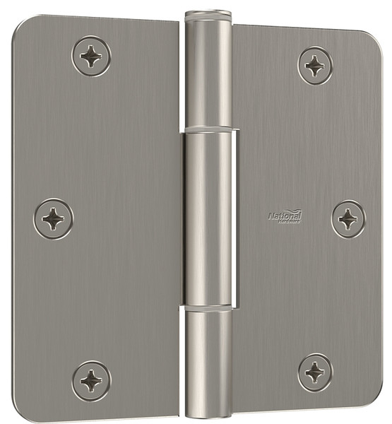 National Hardware Squeak Guard N830-450 Door Hinge, 3-1/2 in H Frame Leaf, 3/32 in Thick Frame Leaf, Steel, Satin Nickel [SKU: ORG7442775]