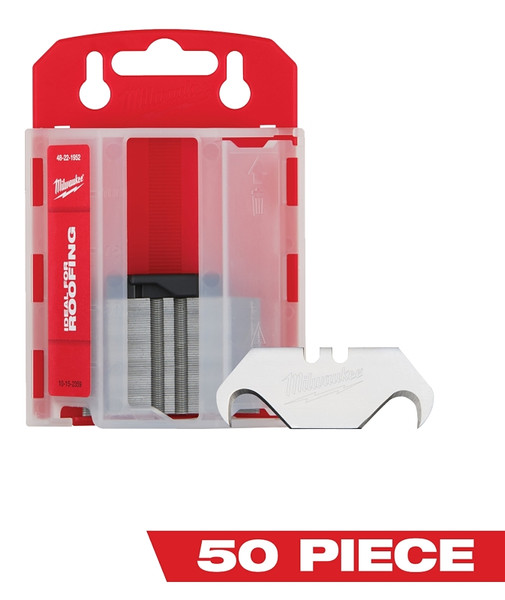 Milwaukee 48-22-1952 Utility Blade, 1-7/8 in L, Steel, Hook Edge, 2-Point [SKU: ORG1389584]