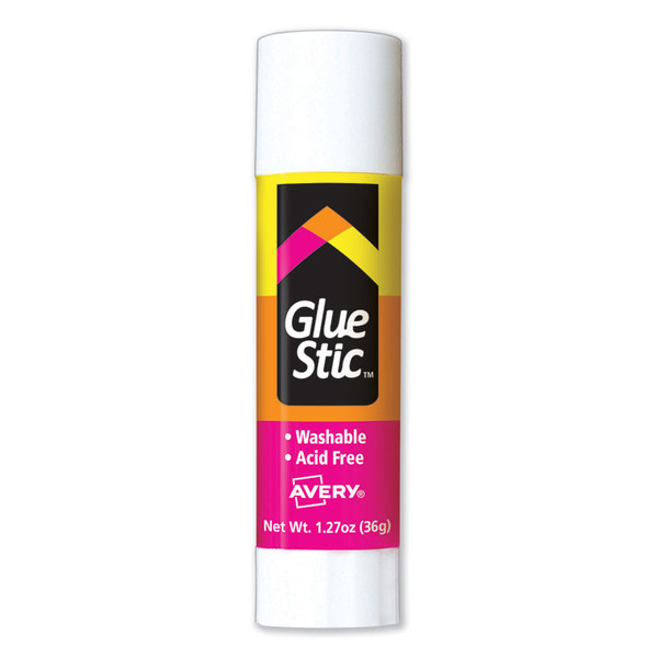 Permanent Glue Stic Value Pack, 1.27 oz, Applies White, Dries Clear, 6/Pack [SKU: AVE98073]