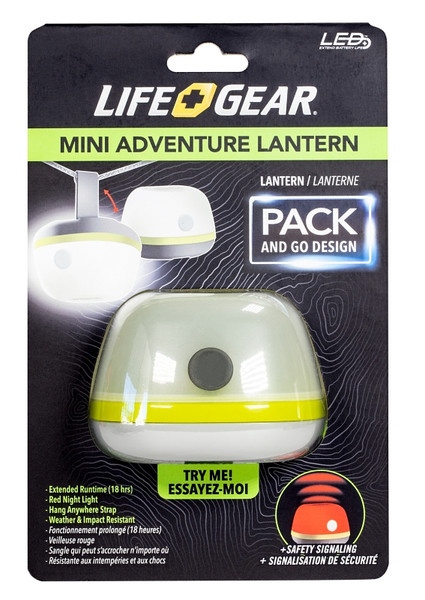 LIFE+GEAR 41-3973 Utility Light, AAA Battery, 50 Lumens Lumens, 18 hr Max Runtime, Clear [SKU: ORG8629214]