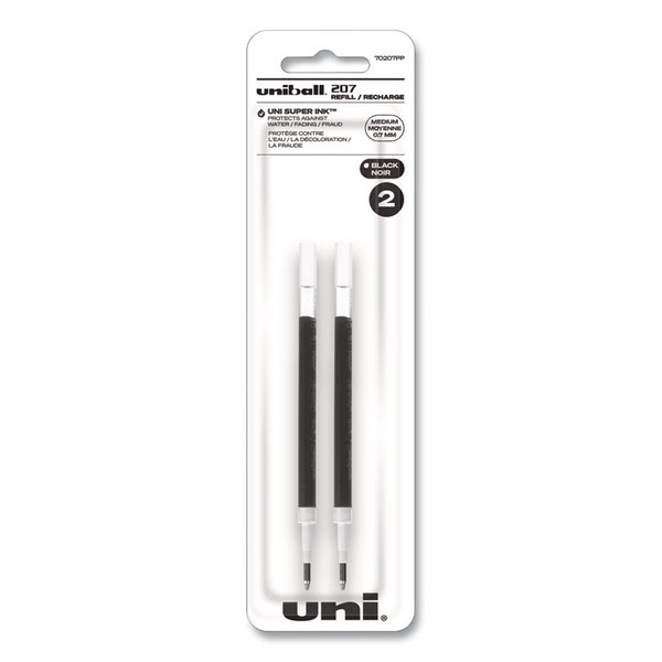 Refill for Signo Gel 207 Pens, Medium 0.7 mm Conical Tip, Black Ink, 2/Pack [SKU: UBC70207PP]
