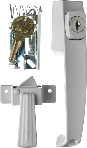 Wright Products VK333X3 Pushbutton Latch, 3/4 to 1-1/4 in Thick Door, For: Out-Swinging Wood/Metal Screen, Storm Doors [SKU: ORG6835219]