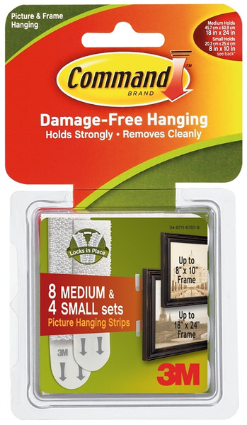 Command 17203 Picture Hanging Strip, Foam/Plastic, White [SKU: ORG3863024]