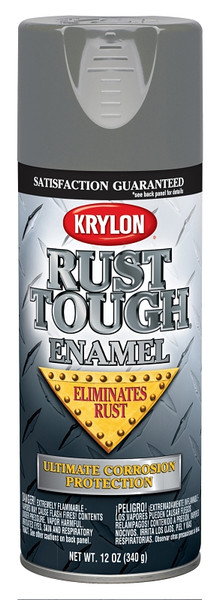 Krylon K09206007 Rust-Preventative Enamel Paint, Gloss, Battleship Gray, 12 oz, Can [SKU: ORG2511897]