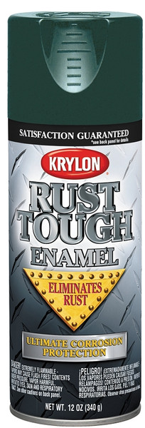Krylon K09223007 Rust-Preventative Enamel Paint, Gloss, Hunter Green, 12 oz, Can [SKU: ORG8705477]