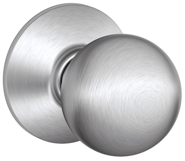 Schlage Orbit Series F10CSVORB626 Passage Door Knob, Brass, Satin Chrome [SKU: ORG6786792]