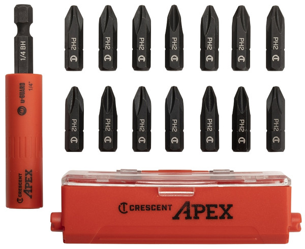 Crescent APEX u-GUARD CAUGK-15 Bit Holder, 1/4 in Drive, Phillips Drive, 1/4 in Shank, Hex Shank, Plastic/Steel [SKU: ORG7410707]
