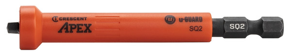 Crescent APEX u-GUARD CAUMB3BSQ2 Covered Impact Power Bit with Ring Magnet, #2 Drive, Square Drive, 1/4 in Shank [SKU: ORG7410772]
