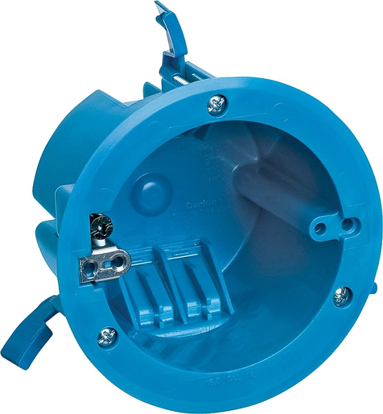 Carlon B618RR Ceiling Box, 4-1/4 in W, 4-1/4 in D, 2-5/8 in H, 1 -Gang, Polycarbonate, Blue [SKU: ORG6559728]