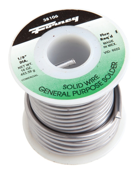 Forney 38106 Solder, 16 oz, Solid, Silver/White, 575 deg F Melting Point [SKU: ORG8915548]