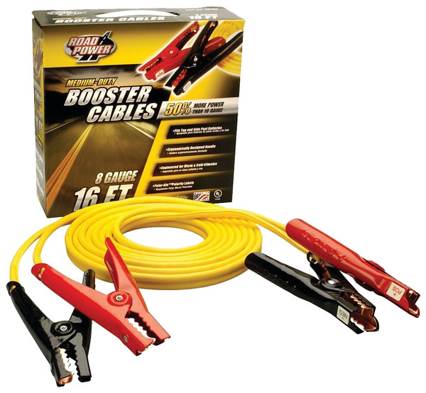 CCI Road Power 08466-00-02 Booster Cable, 8 AWG Wire, Clamp, Yellow Sheath [SKU: ORG5815352]