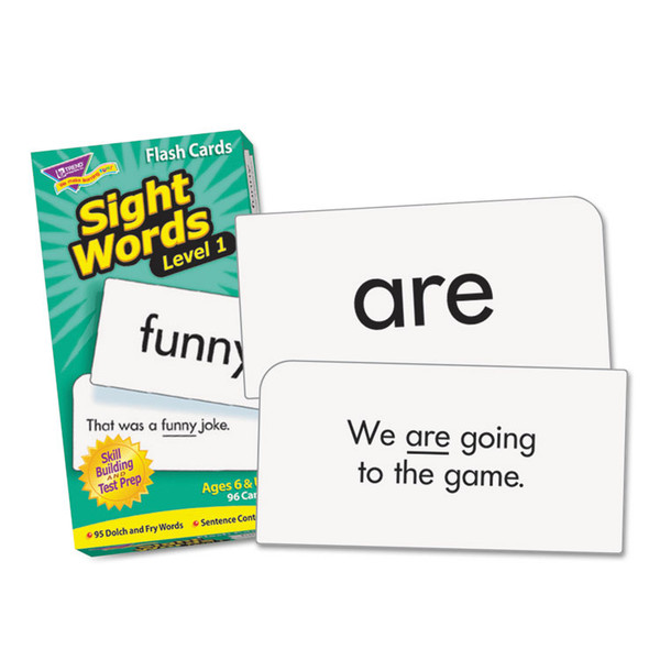 Skill Drill Flash Cards, Sight Words Set 1, 3 x 6, Black and White, 96/Set [SKU: TEPT53017]