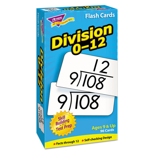 Skill Drill Flash Cards, Division, 3 x 6, Black and White, 91/Pack [SKU: TEPT53106]