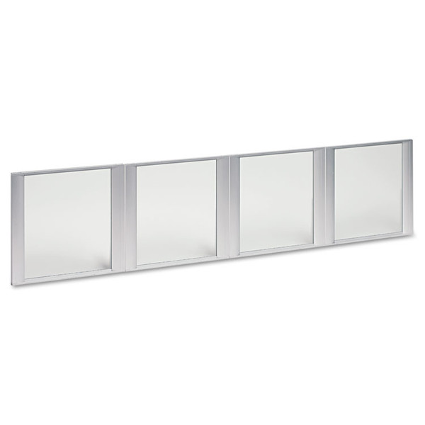 Glass Door Set With Silver Frame For 72" Wide Hutch, 17w x 16h, Clear, 4 Doors/Set [SKU: ALEVA301730]
