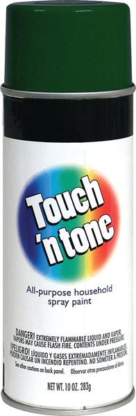 TOUCH 'N TONE 55271830 Spray Paint, Gloss, Hunter Green, 10 oz, Aerosol Can [SKU: ORG8553265]