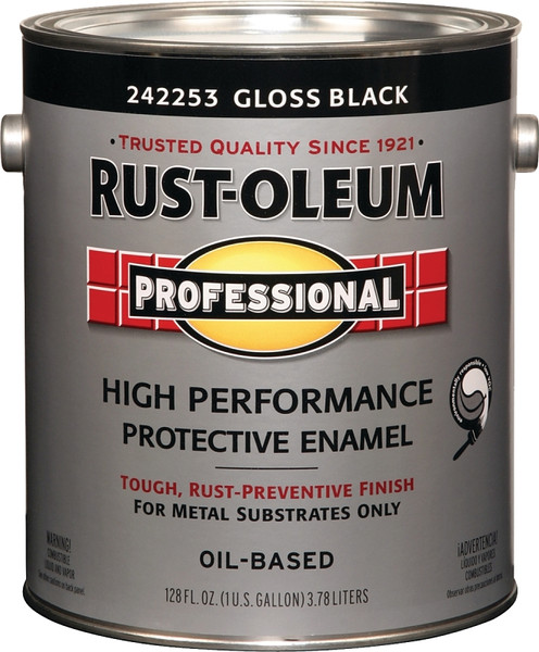 RUST-OLEUM PROFESSIONAL 242253 Protective Enamel, Gloss, Black, 1 gal Can [SKU: ORG5938899]