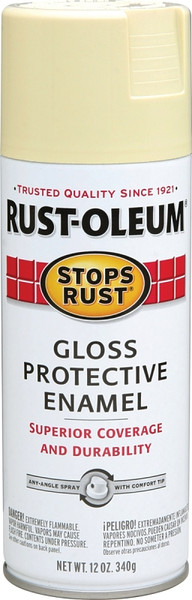 RUST-OLEUM STOPS RUST 7794830 Protective Enamel Spray Paint, Gloss, Antique White, 12 oz, Aerosol Can [SKU: ORG2981124]
