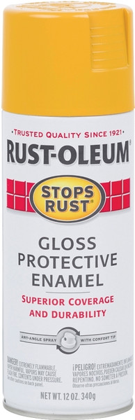 RUST-OLEUM STOPS RUST 298537 Protective Enamel Spray Paint, Gloss, Tuscan Sun, 12 oz, Aerosol Can [SKU: ORG4996906]