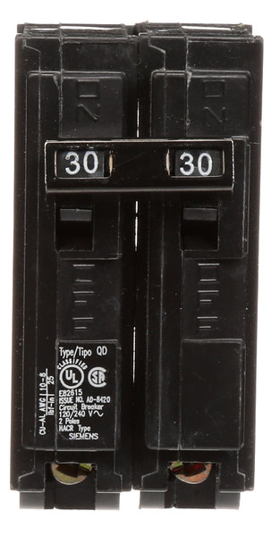 Siemens D230 Circuit Breaker, Low Voltage, QD, 30 A, 2 -Pole, 120/240 VAC, Plug Mounting [SKU: ORG7413651]