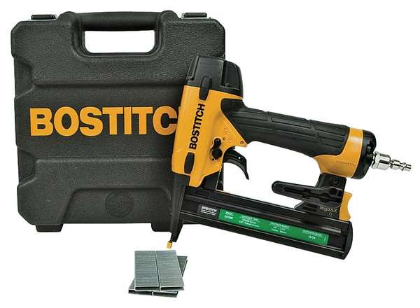 Bostitch SX1838K Stapler Kit, 7/32 in W Crown, 1/2 to 1-1/2 in L Leg, Narrow Crown Staple, 100 Magazine, 160 in-lb Air [SKU: ORG9698127]