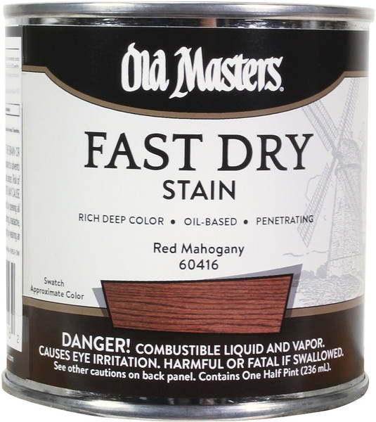 Old Masters 60416 Fast Dry Stain, Red Mahogany, Liquid, 1/2 pt [SKU: ORG1113612]